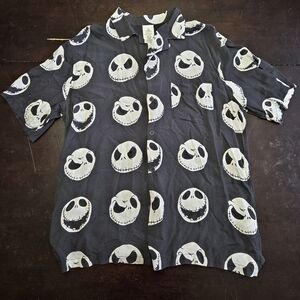 Nightmare Before Christmas Hawaiian Shirt Men's Large Disney Japan